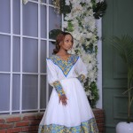 Habesha Kemis Blue on Yellow